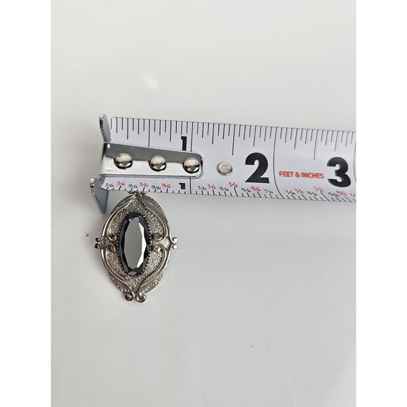 Vintage Whiting Davis Bracelet & Clip Earrings Faceted Hematite Silver Tone - Picture 12 of 13